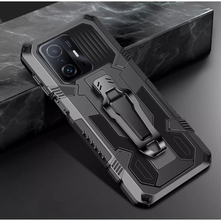 Xiaomi 11T pro Case เคสกันกระแทก มีที่เกี่ยวกระเป๋าทำจากโลหะ และขาตั้งมือถือ สำหรับเซลฟี่ และดูคลิป