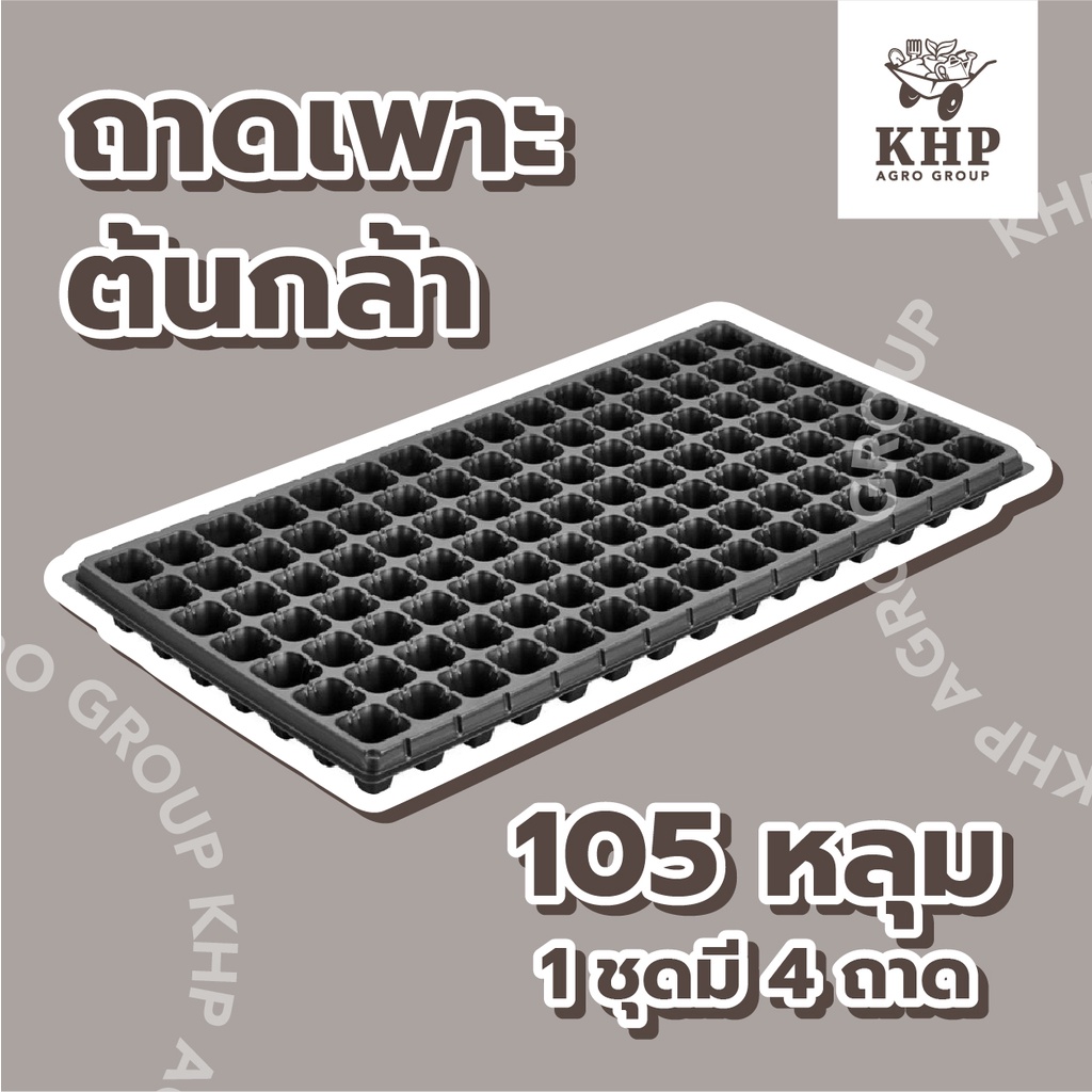 < 4 ชิ้น> ถาดเพาะกล้า 105 หลุม ถาดเพาะชำ มีขอบ แข็งแรง