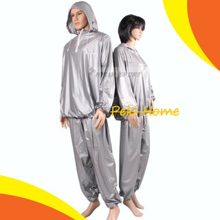 Sauna Suit ชุดซาวน่า รุ่นมีซิบและฮู๊ด เร่งเบิร์น รุ่นsauna011 ชุดรีดเหงื่อ