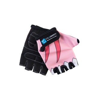 Crazy Safety ถุงมือปั่นจักรยานสำหรับเด็ก ลายฉลามชมพู Pink Shark