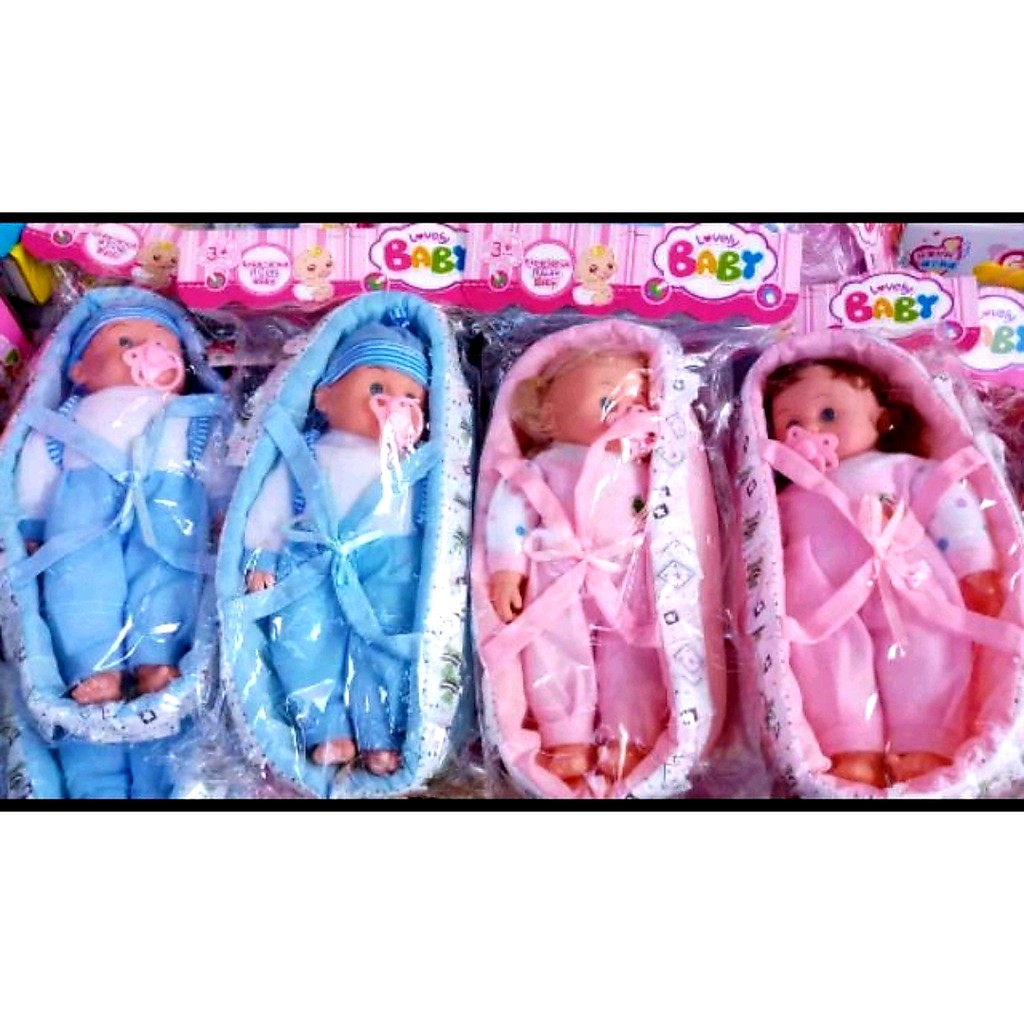 ตุ๊กตาดูดนม ตุ๊กตาเด็กทารก ตุ๊กตาเด็กอ่อน มีเสียงร้องนอนในเปล ตุ๊กตาดูดนมตัวนิ่มมีเสียง 1101