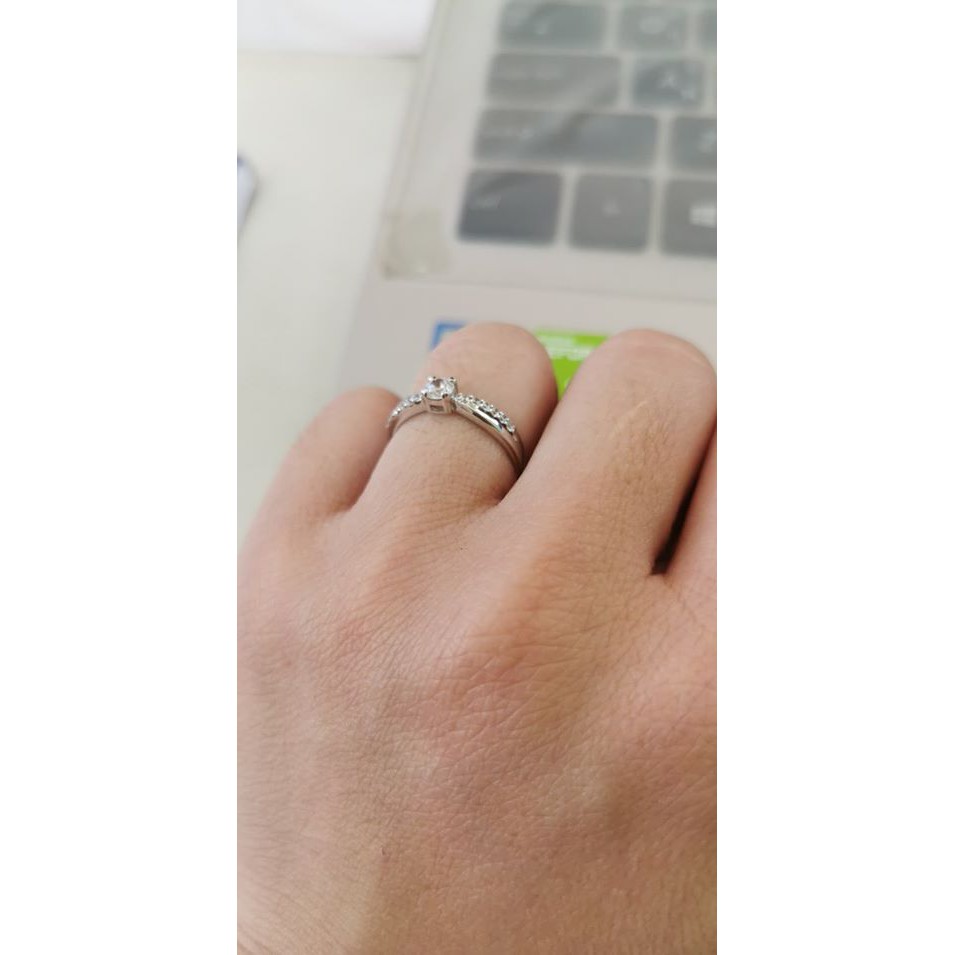 Madduckjewels แหวนเงินแท้ เพชร CZ ชุบโรเดียม RG1449 - รูปที่ 3