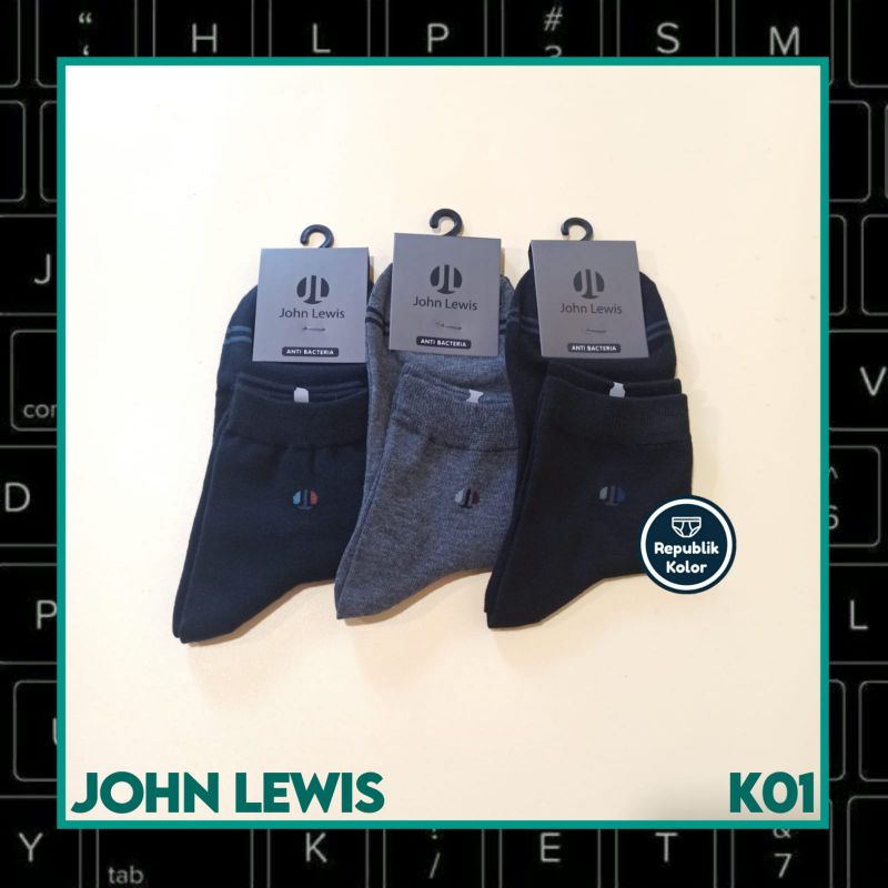 JOHN LEWIS ถุงเท้าผู้ชาย JLEW1S 2K01 | คอนเทนติส-1 | ABOVE ANKLE | ยาต้านแบคทีเรีย