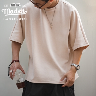 MADEN  เสื้อยืดแขนสั้น ผ้าฝ้าย ทรงหลวม ลาย Maden men youth American retro pique air สําหรับผู้ชาย