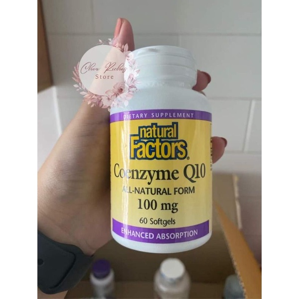 Natural Factors, Coenzyme Q10, CoQ10 Enhanced Absorption, 100 mg, 60 เม็ด