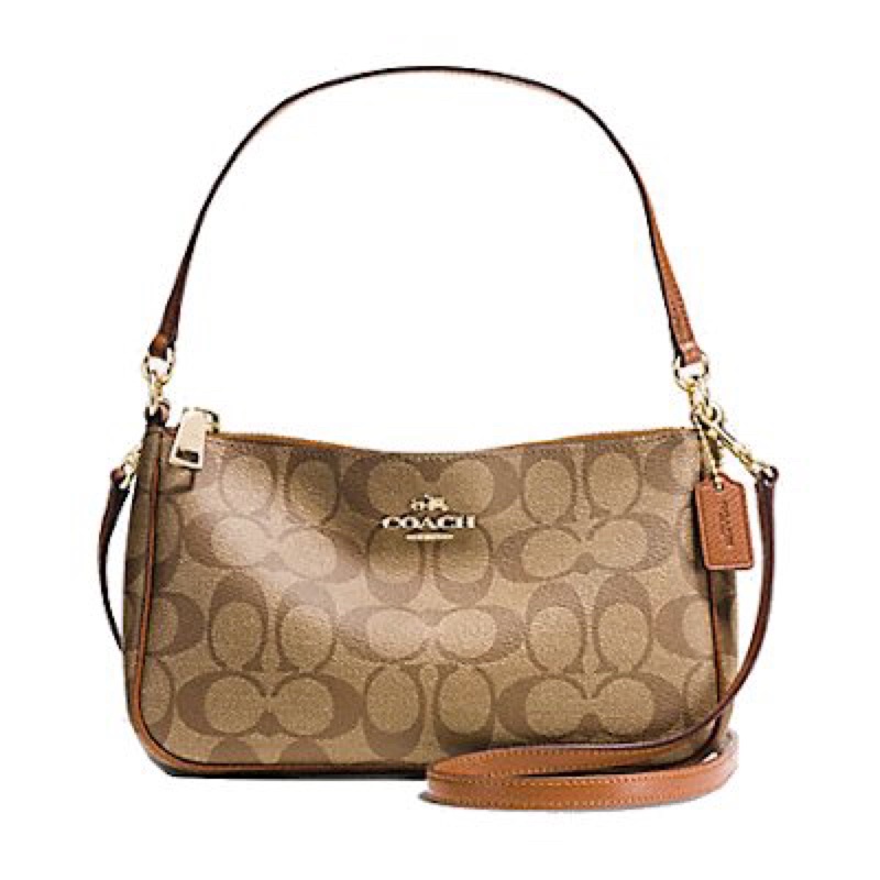 coach f36674 top handle pouch in signature กระเป๋าถือ