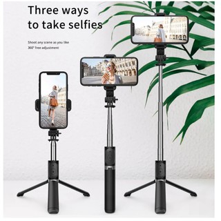 Q02 Selfie Stick Tripod หมุนได้ แนวตั้ง แนวนอน ขาตั้งมือถือ ครบทุกฟังก์ชั่น (ไม้เซลฟี่+ขาตั้ง+รีโมท)