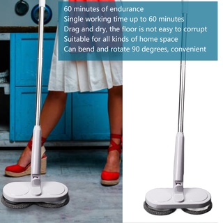 พร้อมส่ง    Electric Spin Mop Floor Scrubber Cordless Cleaner USB Charging for Housework House Cleaning