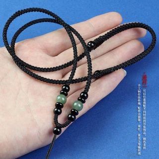 สร้อยคอไม้กางเขน。สร้อยคอผู้ชาย。 Oil Green Emerald Pendant Handmade Lane Lane Rope Multiple Choice สามารถปรับเชือกจี้จ