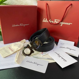 (สายลายจุดไข่ปลา) เข็มขัดหนังวัวเฟอรากาโม่ SALVATORE BELT