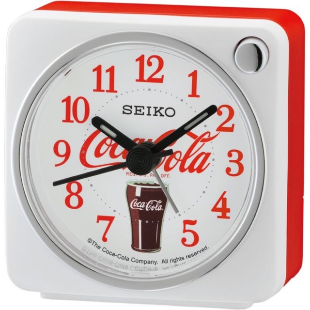 นาฬิกา Seiko ALARM ALARM QHE905W Coca Cola Company Beep Snooze Light ORIGINAL