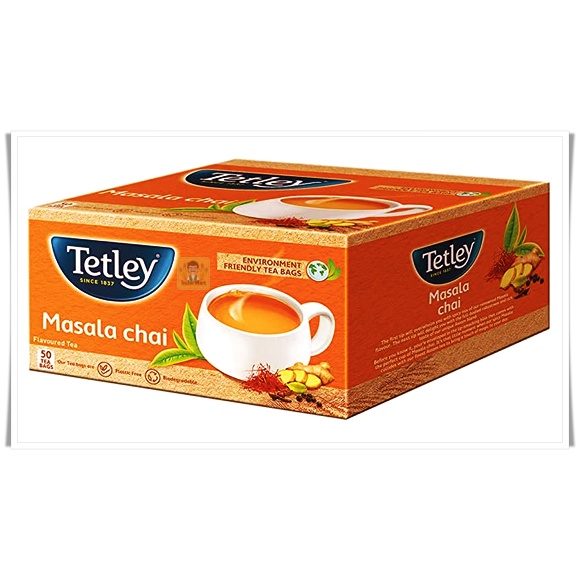ชาซองสำเร็จรูป รสเครื่องเทศอินเดีย ยี่ห้อ Tetley  (50 ซอง) -- Tetley Masala Chai  (50 Tea Bags)