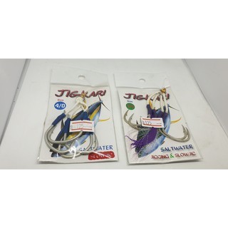 เบ็ดจิ๊กผูกสำเร็จ jigkari saltwater slowjig #3/0-4/0 pack 2pcs