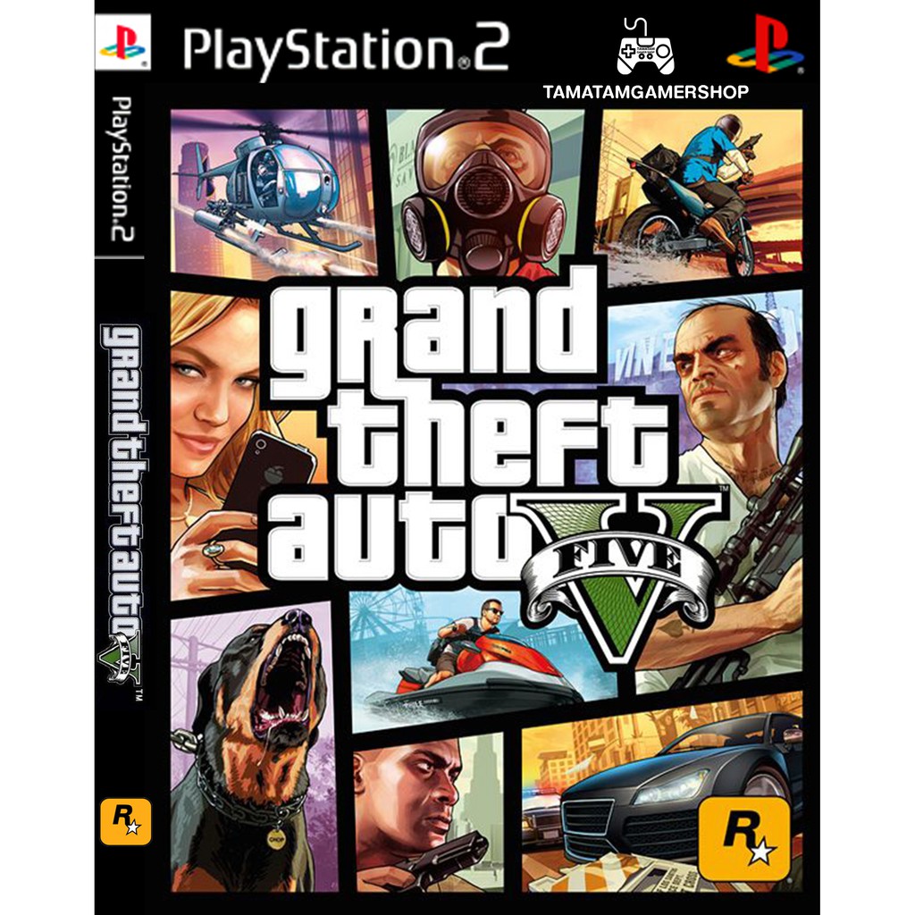 แผ่นเกมส์ps2 GTA V ps2 เล่นได้2คน เกมเพทู แผ่นไรท์play2 Grand Theft AutoV gta5 gtav ps2