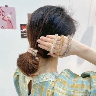 ยางรัดผมคริสตัล ยางรัดผมเพชร ไข่มุก