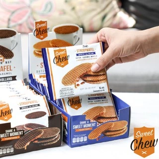 สวีทชิว สโตรปวาฟเฟิลไส้คาราเมล 40 กรัม - Stroopwafel Dutch Caramel Waffle Sweet Chew 40g