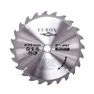 ✨นาทีทอง✨ EUROX ใบเลื่อยวงเดือนตัดไม้ 24T ขนาด 9 นิ้ว สีเงิน Hand Saws, Utility Knives &amp; Blades