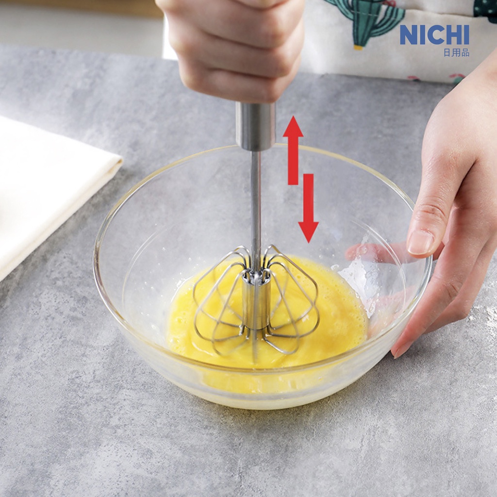 ที่ตีไข่ ที่ตีแป้ง ตะกร้อตีไข่ เครื่องผสมอาหารแบบ สแตนเลสแท้ ตีวิปครีม ที่ทำเค้ก ตะกร้อตีแป้ง แบบมือกด อัตโนมัติ