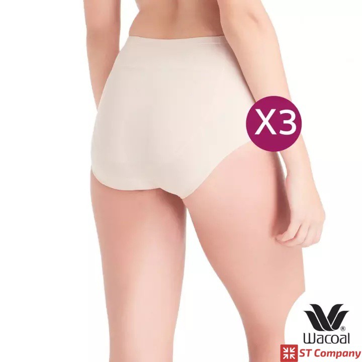 กางเกงใน Wacoal U-Fit Extra Panty ทรง Short (เต็มตัว) รุ่น WU4838 สีเบจ (BE) 3 ชิ้น กางเกงในผู้หญิง วาโก้ กระชับก้น ก้น