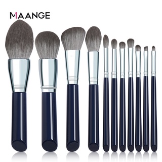 MAANGE 11 ชิ้นแปรงแต่งหน้ามืออาชีพชุดขนแปรงไหมไมโครคริสตัลที่นุ่มที่สุด