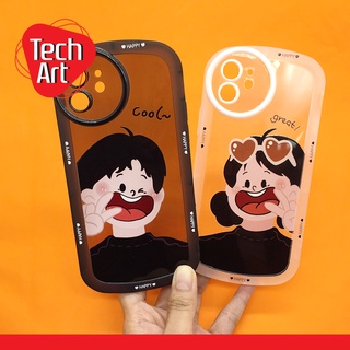 Oppo A15 / A16 / A53 / A57(2022)/A77(5g) / Reno 7z(5G) เคสมือถือ นิ่มใส TPU กันกล้องกลม พิมพ์ลายการ์ตูน