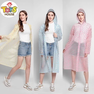 เสื้อกันฝนลายจุด EVA ผ้าไวนิล Free Sizeผู้ใหญ่ ราคาถูก น้ำหนักเบา พกพาสะดวก ทนทาน ไม่ขาดง่าย