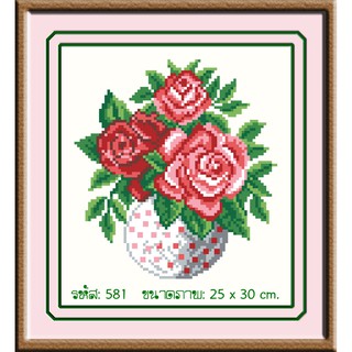 ไอแอมครอสติช iamcrossstitch DIY งานฝีมือชุดปักครอสติช รหัสสินค้า L-581 ขนาด 30x30 cm.