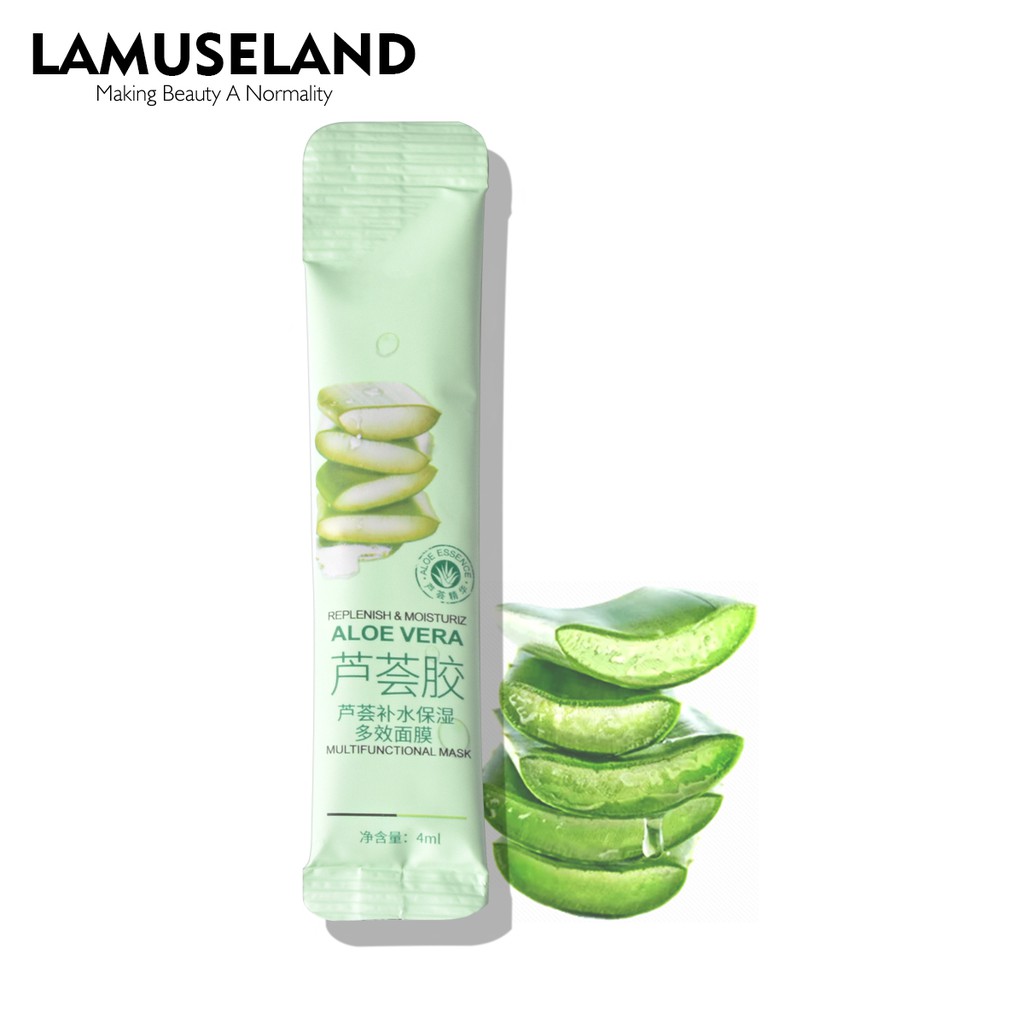 Lamuseland 2 styles  บลูเบอร์รี่และว่านหางจระเข้ มอยส์เจอร์ไรซิ่ง แอนตี้-ริงเคิล วอช-ฟรี สลีปปิ้ง มาส์ก