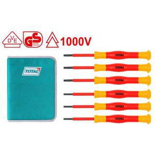 Total ชุดไขควงหุ้มฉนวน 6 ตัวชุด รุ่น THKIPSD0601 ( Insulated Precision Screwdriver Set )