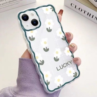 เคสโทรศัพท์มือถือ TPU แบบนิ่ม ลายดอกไม้ สีขาว สําหรับ Compatible For IPhone 13 12 Mini 11 Pro X XR XS Max SE 2020 6 6S 7 8 Plus