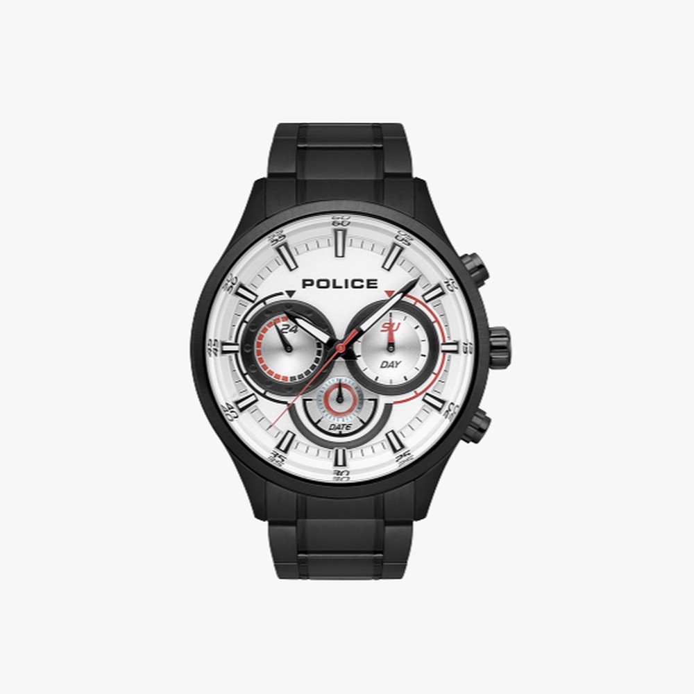 Police นาฬิกาข้อมือผู้ชาย Police CONTROLLER black stainless steel watch รุ่น PL-15412JSB/04M