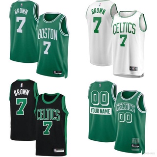 เสื้อกีฬาแขนกุด ลายทีม NBA Jersey Boston Celtics No.7 สีน้ําตาล พลัสไซซ์ 2022