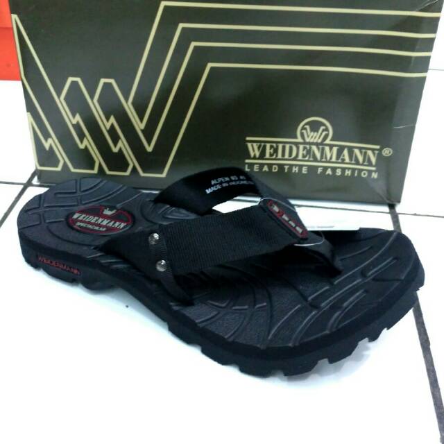 Hitam Weidenman Alpen 03 รองเท้าแตะภูเขาสีดํา