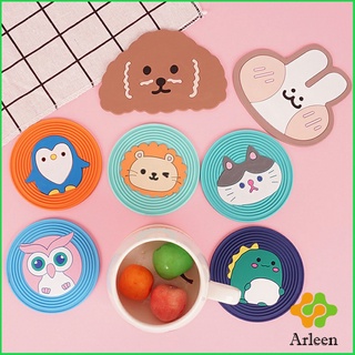 Arleen ที่รองแก้ว PVC ลายการ์ตูน วัสดุกันลื่น ​ล้างได้ ทนความร้อน Cartoon PVC Coaster