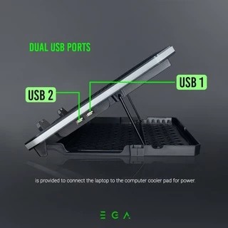 EGA TYPE CP3 พัดลมระบายอากาศ COOLER PAD รองโน้ตบุ๊ค พัดลม 6 ตัว ไฟ LED ตกแต่งไฟ RGB 10 โหมด [รับประกัน 2 ปี]