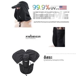 หมวกกันแดด รุ่น 380 หมวกกันแดดรอบทิศทาง (ถอดแยกได้) กันUV99.9% มาตรฐาน USA