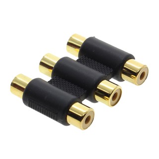 Connectors 3 RCA Female To Female F/f Connector Extender Joiner Adapter สำหรับ TV DVD