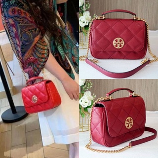 🎀 (สด-ผ่อน) กระเป๋าสีแดง Redstone 8 นิ้ว 87861 Tory Burch Willa Mini Top Handle Bag