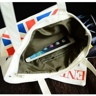 กระเป๋าผ้า TOTE สไตล์ญี่ปุ่นกระเป๋าผ้านิ่ม.เนื้อผ้าดี.ใส่ของได้เยอะมีซิปด้วย.
