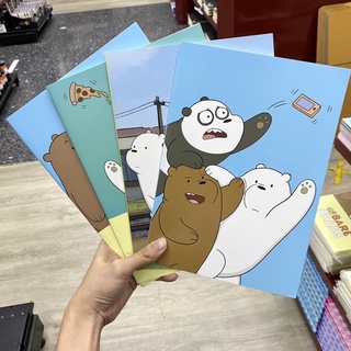 สมุดริมด้ายมีเส้น ขนาด B5 กระดาษถนอมสายตา ลาย We Bare Bears ลิขสิทธ์แท้