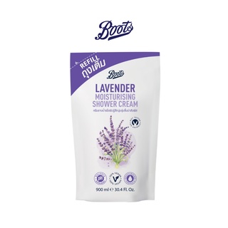 Boots Lavender บู๊ทส์ ลาเวนเดอร์ มอยส์เจอร์ไรซิ่ง ชาวเวอร์ ครีม ชนิดถุงเติม 900 มล.