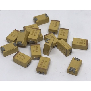 CAPACITOR 100UF 16V  50V  (แทนทาลั่ม SMD)  SIZE:D แพ็ค10ตัว