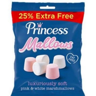 Princess Mallows Pink &amp; White Marshmallows 190g พรีนเซ็ซมาลโลว์มาร์ชเมลโล่สีชมพู &amp; ขาว 190g