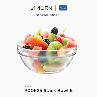 AMORN - (Ocean) P00625 Stack Bowl - ชามสเต็กโบว์ ชามดินเนอร์เเวร์ ชามโอเชี่ยนกลาส 6 นิ้ว Stack Bowl 6"