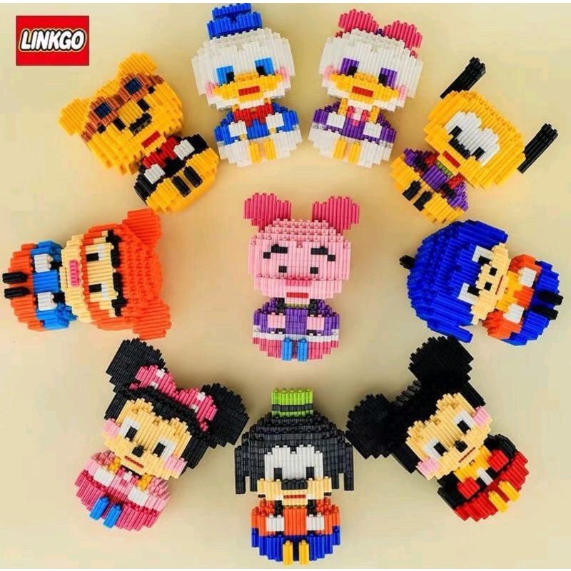 เลโก้เฟือง​ มิกกี่​ มินนี่​ และผองเพื่อน​ Linkgo​ No. 68219-23 (300+ชิ้น)
