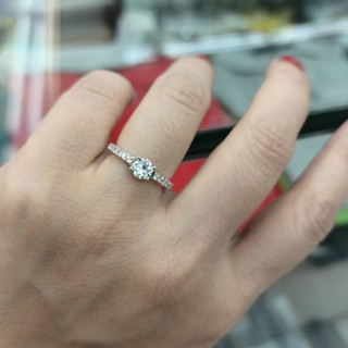 SWEET 16 แหวนเงินล้อมเพชรแฟชั่นเกาหลี PR767 / Ring 925 Sterling Silver with Center CZ Diamond Korea Fashion