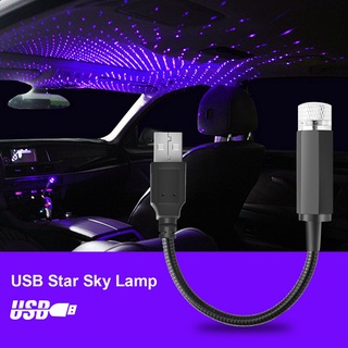 Romantic โคมไฟโปรเจคเตอร์ LED รูปดาว ปรับได้ ชาร์จ USB สําหรับติดหลังคารถยนต์