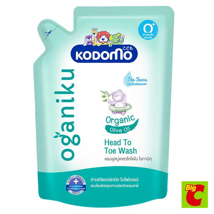 Kodomo Kodomo โคโดโมะ สูตรโอกานิคุ แชมพูสบู่เหลวแบบรีฟิล 380มล.Kodomo ShampooLiquid SoapOkaniku Form