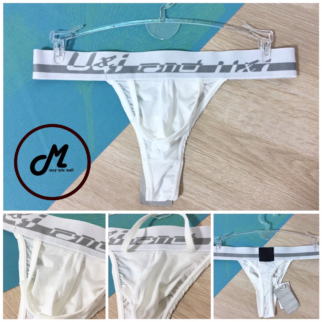 MG7-039(B7-G084-123)จีสตริงท่านชายสีขาวออฟไวท์,ไซส์Mเอว25ยืดได้42นิ้ว,ผ้านิ่มลื่นยืดได้,เอวต่ำแบบสวย