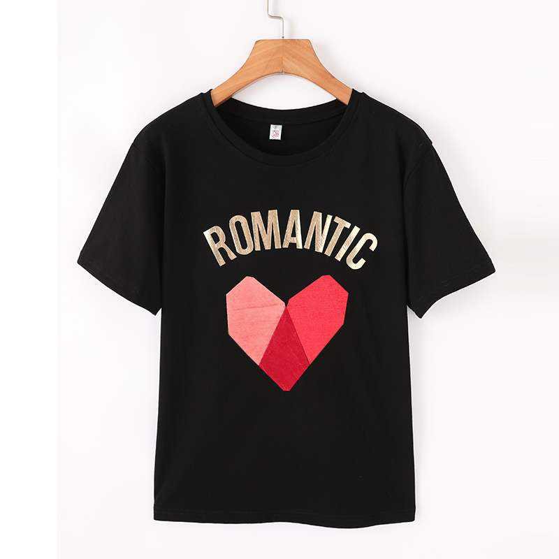 LHfashion เสื้อยืดสกรีนรูปหัวใจ สวยใสไม่ซ้ำแบบ